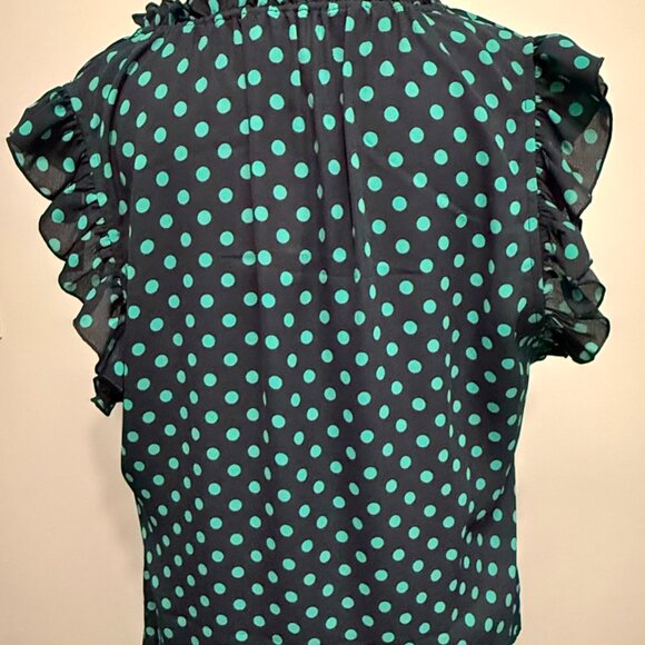 Kate Spade Dot Dot Dot Tie Neck Shell Size Large - Picture 5 of 5